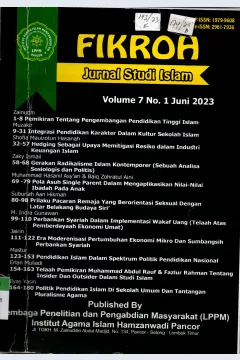 Cover Fikroh  Jurnal Studi Islam Volume 7 No. 1 Juni 2023