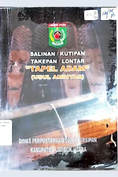 Cover Salinan/kutipan takpean/lontar "Tapel Adam" Usul Ambiyaq / Dinas Perpustakaan dan Kearsipan Kabupaten Lombok Utara