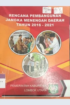 Cover Rencana Pembangunan Jangka menengah daerah tahun 2016-2021 / Pemerintah Kabupaten Lobok Utara