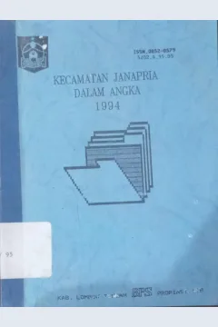 Cover Kecamatan Janapria Dalam Angka 1994 / Kantor Statistik Kabupaten Tengah Timur dan BPS NTB