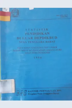 Cover Statistik Pendidikan Di Luar Depdikbud Nusa Tenggara Barat 1996 / Kantor Perwakilan BPS Nusa Tenggara Barat
