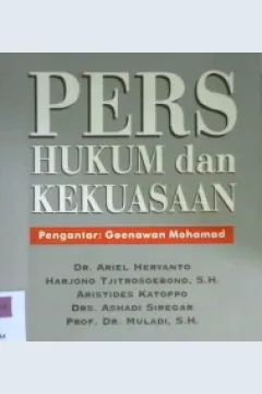 Cover Pers hukum dan kekuasaan, / Ariel Heryanto, Harjono Tjitrosoebono, Aristides Katoppo