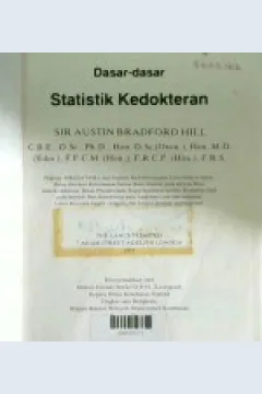 Cover Dasar-dasar statistikn kedokteran, / Penerjemah,  Dokter Efendi Oswari