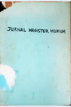Cover Jurnal magister hukum volume 1 No 1 September 1999