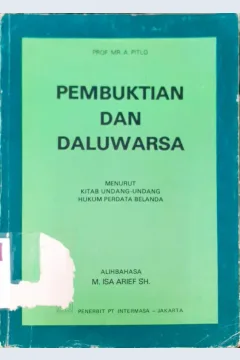 Cover Pembuktian dan daluarsa menurut kitab undang-undang hukum persata belanda, Pitlo