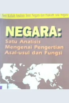 Cover Negara, Satu analisis mengenai pengertian asal-usul dan fungsi, M. Rusli Karim