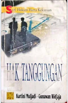 Cover Hak tanggungan / Kartini Muljadi, Gunawan Widjaja