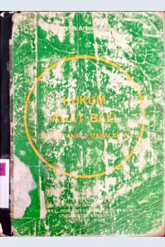 Cover Hukum adat Bali dengan aneka masalahnya / I Ketut Artadi