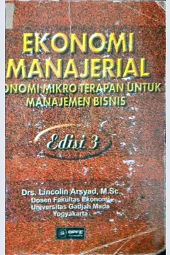 Cover Ekonomi manajerial / Lincolin Arsyad
