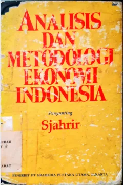 Cover Analisis dan metodologi ekonomi Indonesia