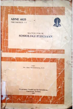 Cover Materi pokok sosiologi pedesaan, / Drs. Hatta Sastramiharja, M.A.