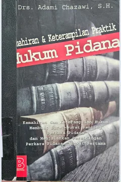Cover Kemahiran dan keterampilan praktik hukum pidana / Adami Chazawi ; editor, Setiyono Wahyudi