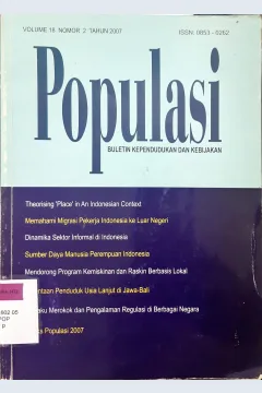 Cover Populasi :  Buletin kependudukan dan kebijakan Volume 18. No. 2/2007 / Penyunting, Efendi