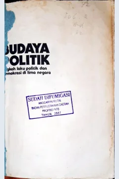 Cover Budaya politik :  Tingkah laku politik dan demokrasi di lima negara / Gabriel A. Almond, Sidney Verba