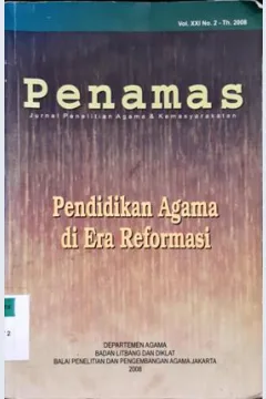 Cover Penamas, Pendidikan agama diera reformasi / Kepala Balai Penelitian dan Pengembangan Agama