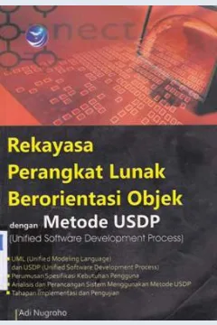 Cover Rekayasa perangkat lunak berorientasi objek dengan metode USDP :  (Unified software development process), / Adi nugroho;
