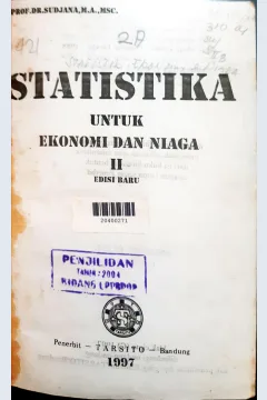 Cover Statistika untuk ekonomdan niaga / PROF.DR.SUDJANA,MA,M.Sc
