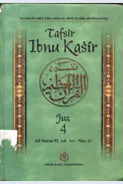 Cover Tafsir ibnu kasir juz 4 / Al-imam abdul fida isma'il ibnu kasir ad-dimasyqi
