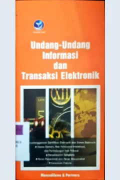 Cover Undang - undang informasi dan transaksi elektronik / Massidilawe dan partners