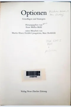 Cover Optionen :  Grundlagen und strategien / diedit dari, Ernst Muller - Mohl