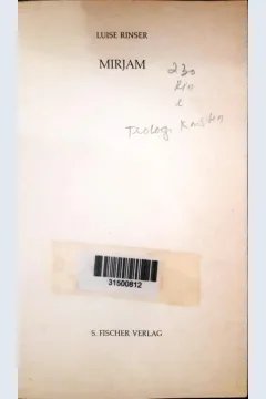 Cover Mirjam :  ohne gleichnisse redete er nicht zu ihnen, weren sie aber unter sich allein, erklarte er seinen jungern alles. Markus 4, 34 / Ruise Rinser