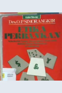 Cover Etika Perbankan :  Sekelumit usaha menerapkan Pancasila dalam dunia perbankan di Indonesia / O p Simorangkir