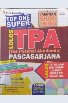 Cover Top One Super :  Lolos TPA (tes Potensi Akademik) Pascasarjana / Aryo Dewantara