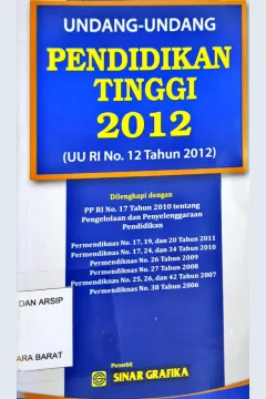 Cover Undang-Undang Pendidikan Tinggi 2012