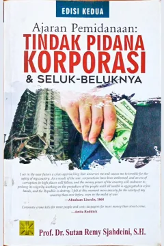 Cover Ajaran pemidanaan :  Tindak pidana korperasi / Sutas Reny Sjahdelin