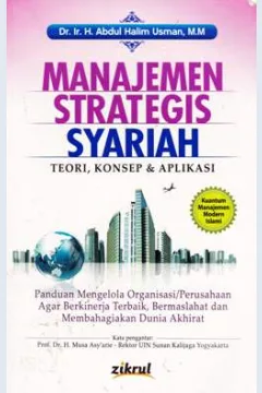Cover Manajemen strategis syariah :  Teori konsep dan aplikasi / Abdul Halim Usman