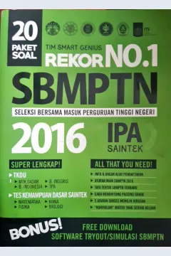 Cover Rekor No 1 SBMPTN IPA 2016 / Tim Smart Genius