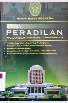 Cover Majalah hukum varia peradilan tahunan xxxi no 361 bulan Desember 2015