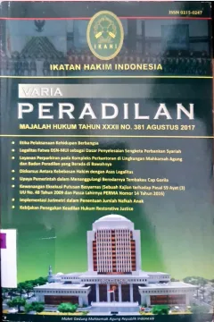Cover Majalah hukum varia peradilan tahun xxxii no 374-385 Januari - Desember th 2017