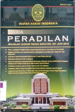 Cover Majalah hukum varia peradilan tahun xxxiii no 386-392 bulan Januari, Feb, Afril, Mei, Juni, Juli 2018