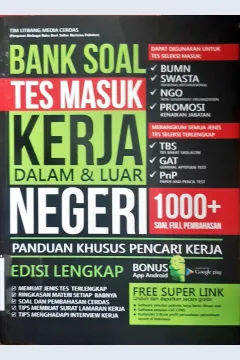 Cover Bank soal tes masuk kerja dalam dan luar negeri / Tim Litbang Media Cerdas ; penyiunting, Elvira Ayu