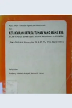 Cover Ketakwaan kepada Tuhan Yang Maha Esa dalam berbagai sistem sosial, Penyunting, Sudjangi, Harisun Arsyad. --