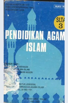 Cover Pendidikan agama islam SLTA, Direktorat pemvbinaan agama islam
