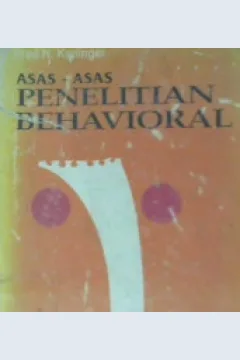Cover Asas-asas penelitian behavioral / Fred N. Kelinger