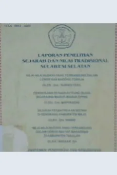 Cover Laporan penelitian sejarah dan nilai tradisional Sulawesi Selatan, Muh. Yunus Hafid...[ et al.]