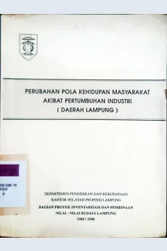 Cover Perubahan pola kehidupan masyarakat akibat pertumbuhan industri (daerah Lampung), / Sudjarwo...[et al.] ; editor Harry Waluyo