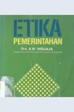 Cover Etika Pemerintahan / A. w widjaja
